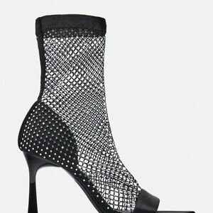 Zara Black Mesh Heels